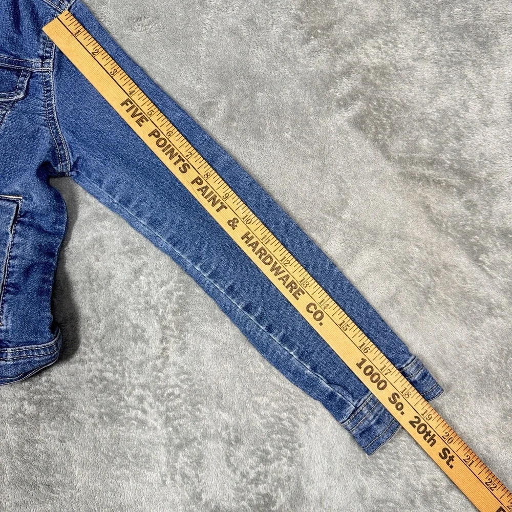 Justice Denim Jacket Girls Size‎ 8 Blue Jean Button Up Stretch Kids